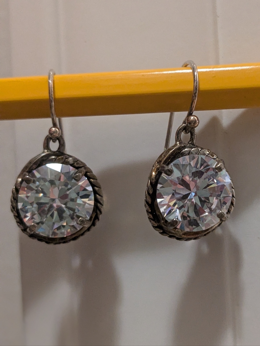 925 Sterling Silver Earrings Made W Genuine Swarovski Crystals - Picture 6 of 8